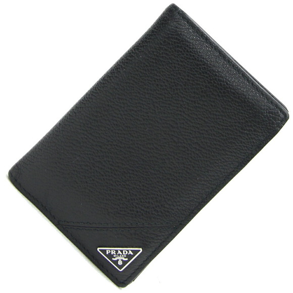Prada Black Case Holder Leather Business Pass - Picture 1 of 8